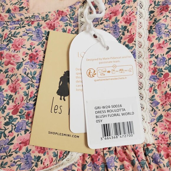 Louise Misha Girl's Roulotta Dress Blush Floral World Size 5Y Long Sleev… - Picture 6 of 13